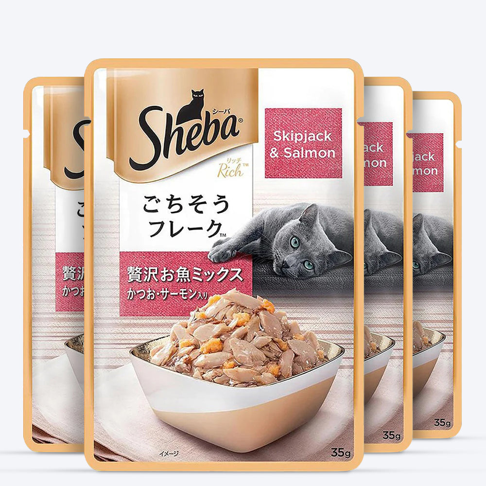 Sheba Skip Jack & Salmon Adult Wet Cat Food - 35 g packs