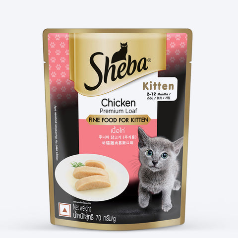 Sheba Rich Chicken Premium Loaf Wet Kitten Food Box - (24 X 70 g)1.68 kg