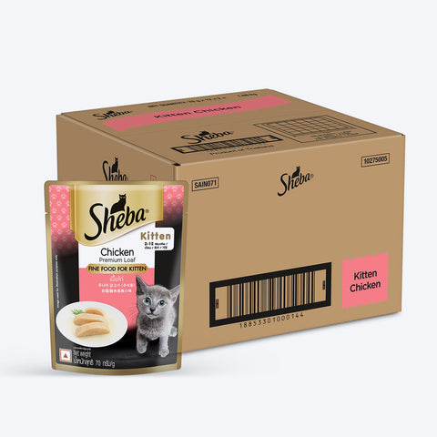 Sheba Rich Chicken Premium Loaf Wet Kitten Food Box - (24 X 70 g)1.68 kg