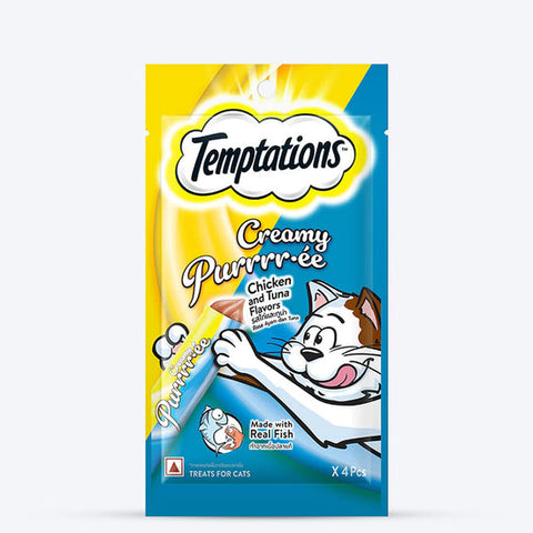 Whiskas & Temptations Adult Cat Food & Treats Combo - Pack of 2