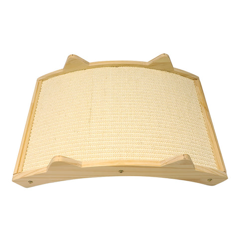 Manufacturer Solid Wood Sisal Fabric Dual Cat Scratching Board Curved Cat Toy