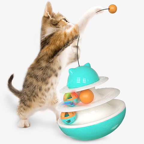 Tumbler cat tease stick light ball cat turntable