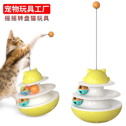 Tumbler cat tease stick light ball cat turntable