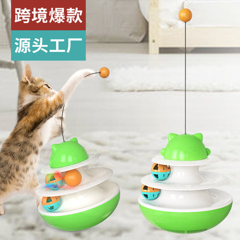 Tumbler cat tease stick light ball cat turntable