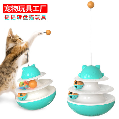 Tumbler cat tease stick light ball cat turntable