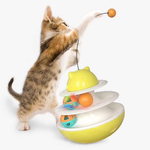 Tumbler cat tease stick light ball cat turntable