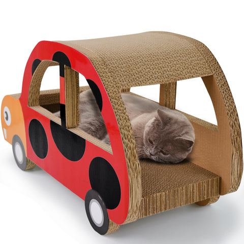 Wear Resistant Cat Toy Cat Scratching Corrugated Paper Cat Rest Car House