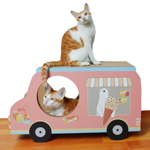 Wear Resistant Cat Toy Cat Scratching Corrugated Paper Cat Rest Car House