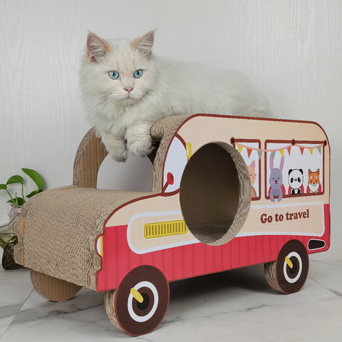 Wear Resistant Cat Toy Cat Scratching Corrugated Paper Cat Rest Car House