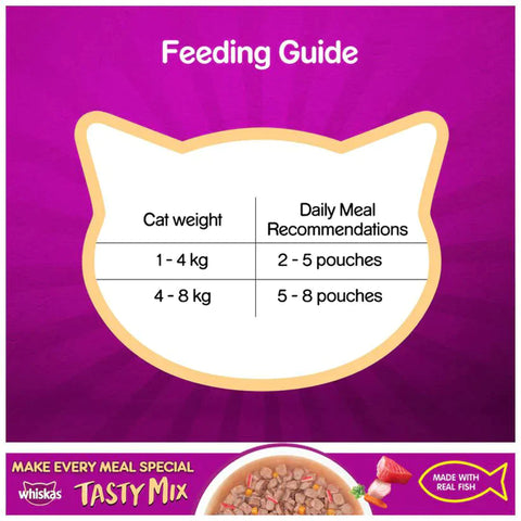 Whiskas Tuna with Kanikama And Carrot in Gravy Tasty Mix Adult Cat Wet Food - 70g Packs