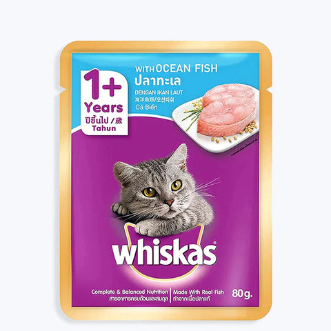 Whiskas Ocean Fish Adult Wet Cat Food - 80 g packs