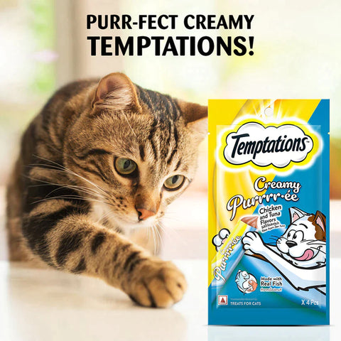 Temptations Creamy Purrrr ee Chicken & Tuna Cat Treats - 48g Packs