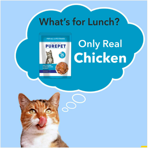 Purepet Real Chicken & Chicken Liver in Gravy Cat Wet Food 70g Pack