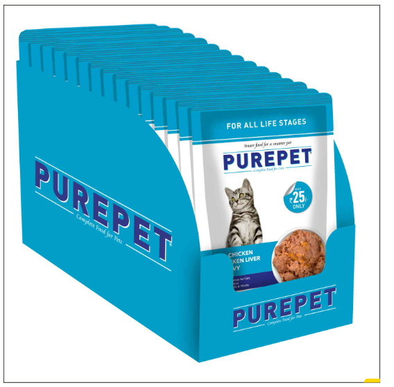 Purepet Real Chicken & Chicken Liver in Gravy Cat Wet Food 70g Pack