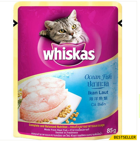 Whiskas Ocean Fish Adult Wet Cat Food - 85g Packs